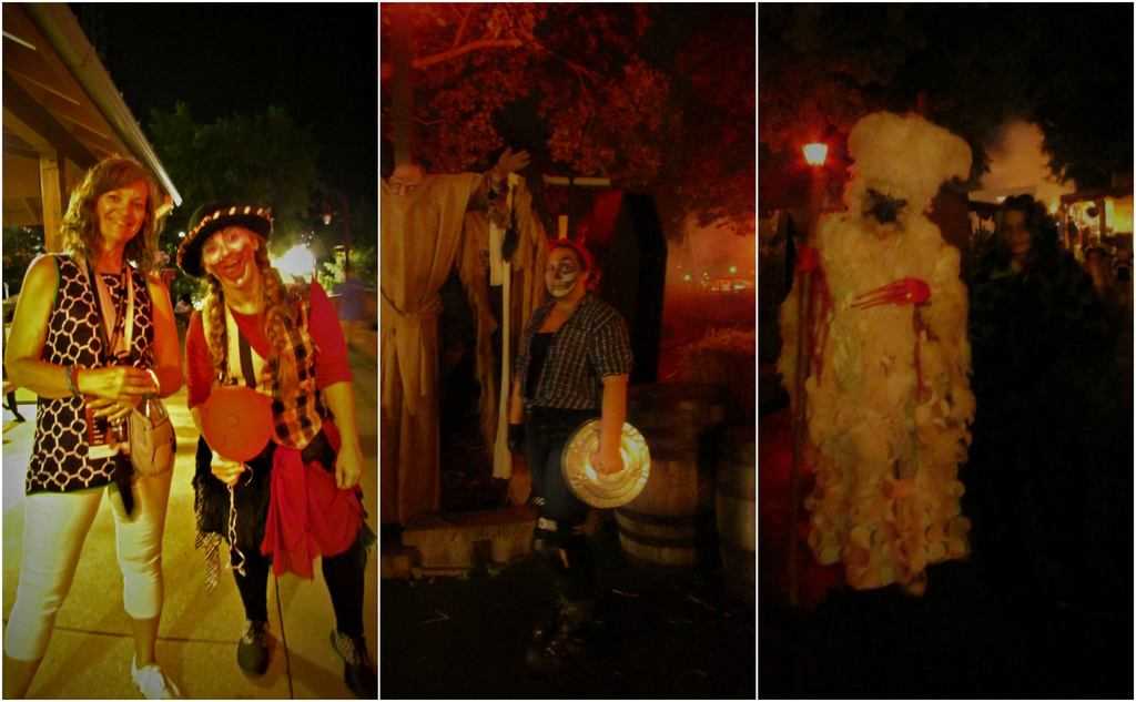 An assortment of characters populate the Halloween Haunt at Worlds of Fun.