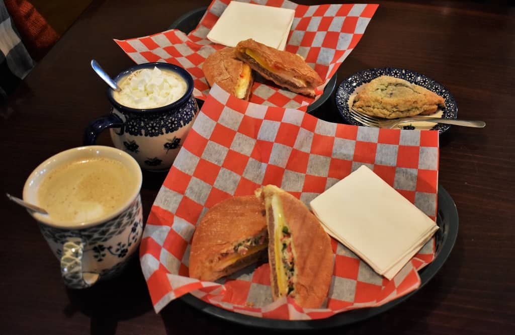 Breakfast paninis are a great addition to our coffee.
