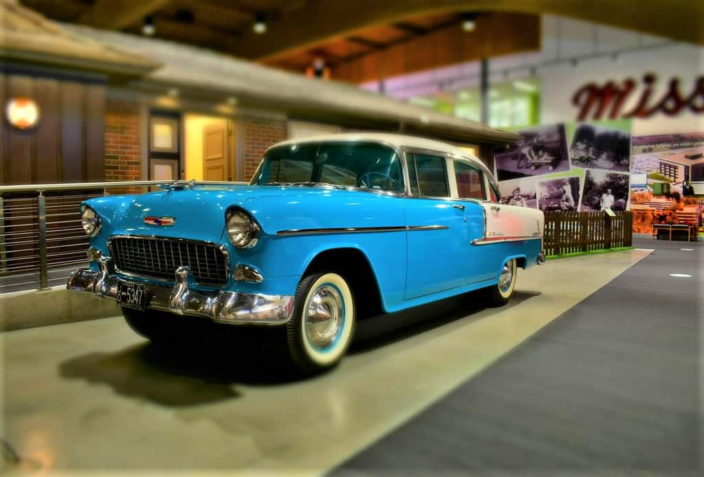 This view of a classic car can be found inside the Johnson County Museum.