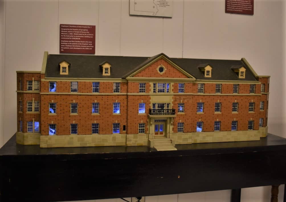 A model of the mental asylum is on display at the Glore Psychiatric Museum.