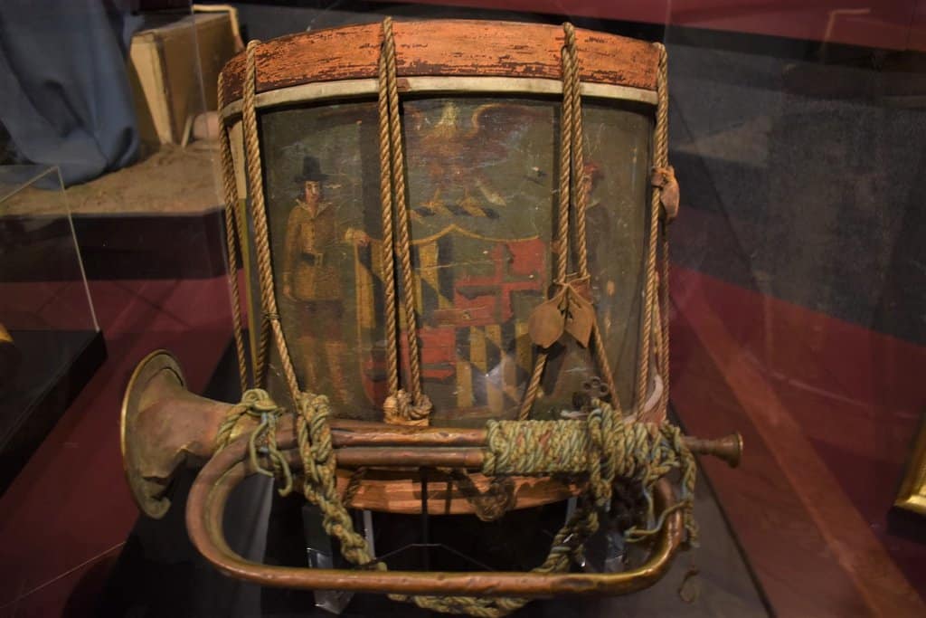 An old drum from the Civil War is on display at the Wisconsin Veterans Museum.