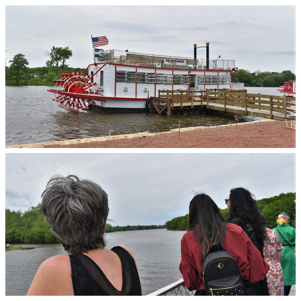 A paddlewheel riverboat cruise is a great way to relax after a day of shopping. 