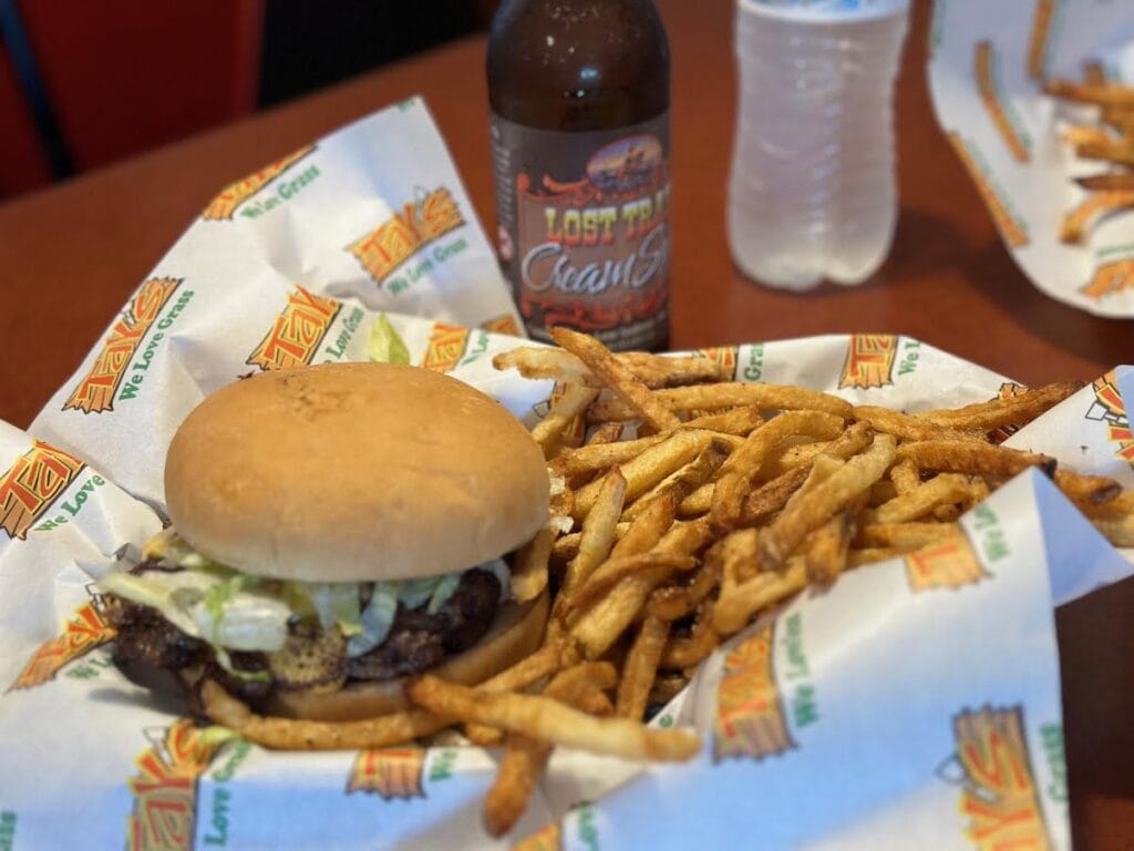 This Double Cheeseburger Basket is a great way to calm your appetite.