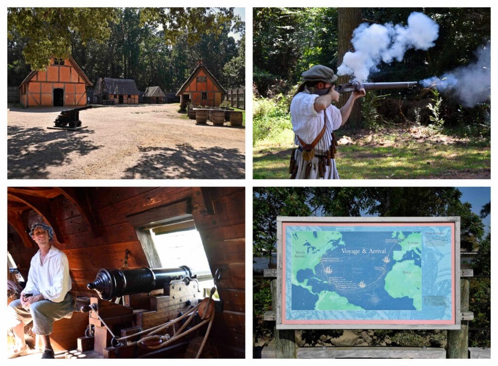 The living history portion of Jamestown lets visitors experience early colonial life.