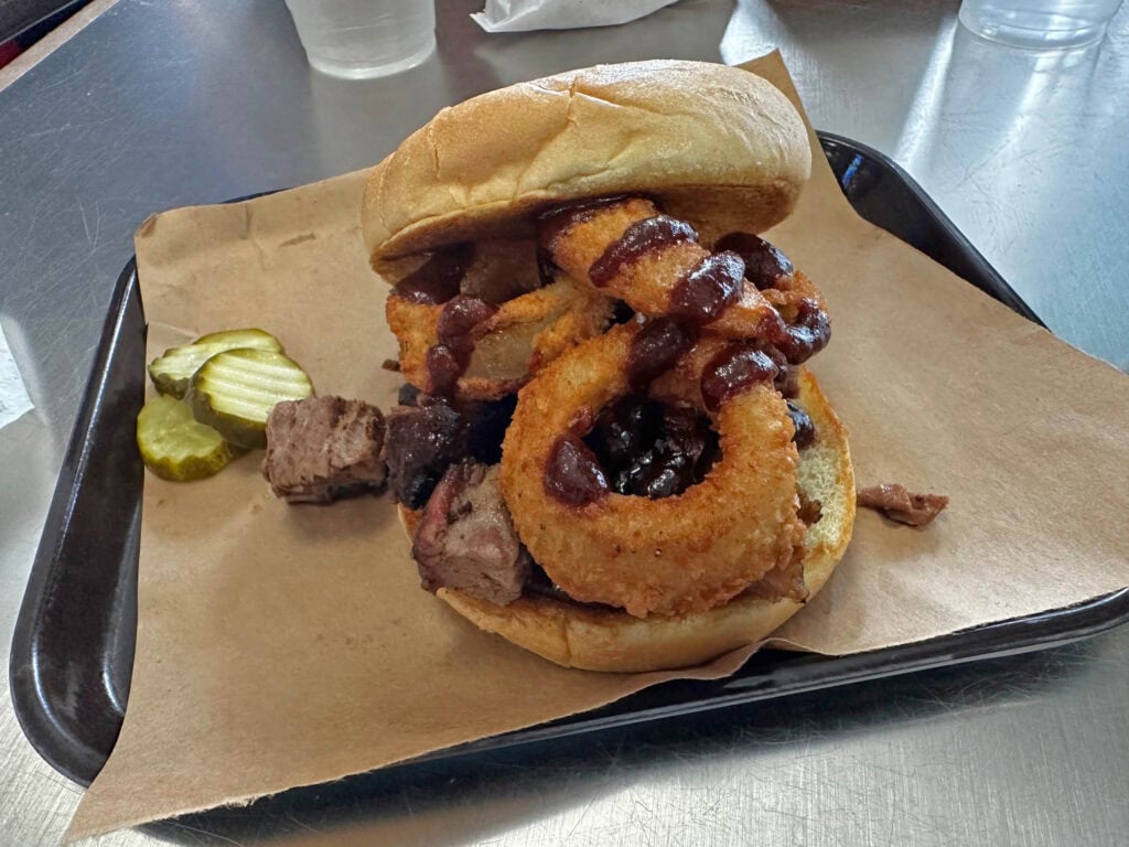 The classic Z-Man sandwich can be ordered with burnt ends.